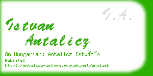 istvan antalicz business card